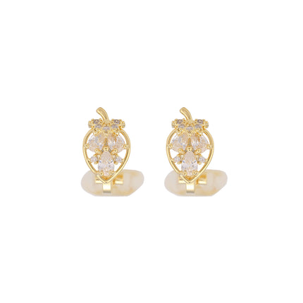 Aretes En La Oreja Con Forma De Fresa Y Zirconia, Ear Cuff En Cobre