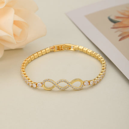 Pulsera De Cobre Con Circón En Forma De Anillo, Elegante Y Duradera