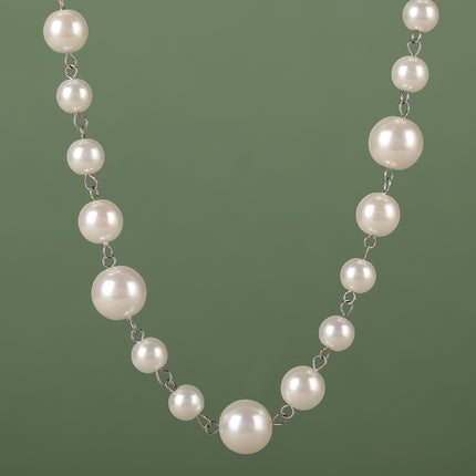 Collar  Exagerado De Perlas Redondo Grande De Lujo Leve De Moda Elegante