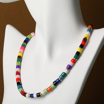 Collar Personalizado De Cuentas De Colores Industrial Pesada De Moda