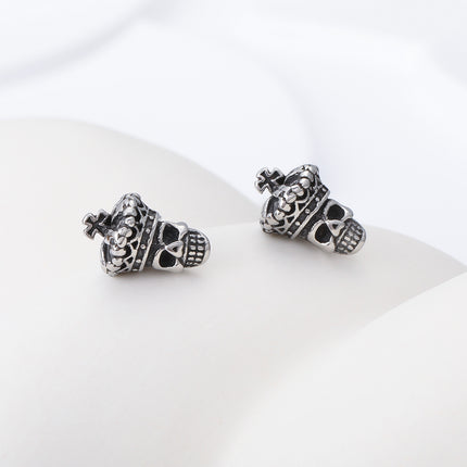 Pendientes Con Diseño De Calavera Diabólica Y Moda Aretes Para Hombre De Acero Inoxidable