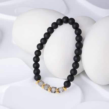 Pulsera De Cuentas De Turquesa Negra Estilo Minimalista
