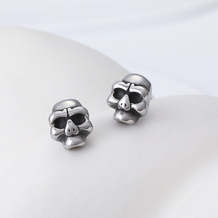 Pendientes Con Diseño De Calavera Vintage Y Moda Aretes Para Hombre De Acero Inoxidable