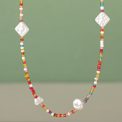 Collar De Cadena De Accesorios De Cuentas De Concha Irregulares De Colores INS De Moda