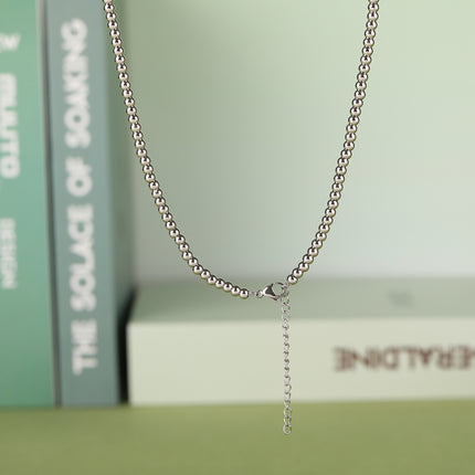 Collar Elegante De Bolas De Acero Inoxidable Con Perlas De Lujo Leve De Moda Casual