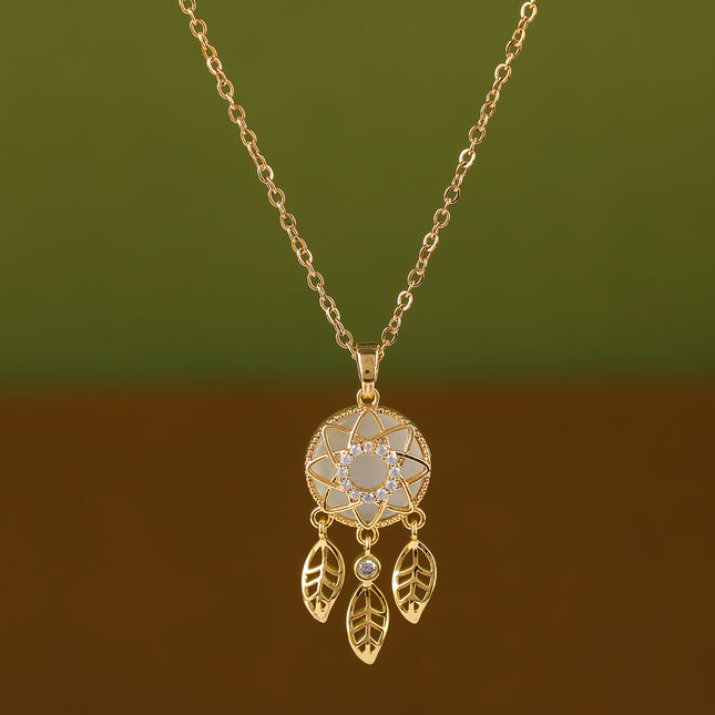 Collar Con Borlas De Perlas De Moda De Acero Inoxidable Con Colgante De Atrapasueños