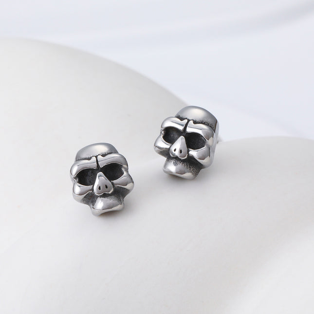 Pendientes Con Diseño De Calavera Vintage Aretes Para Hombre De Acero Inoxidable