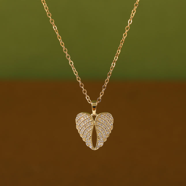 Collar Con Colgante De Corazón De Diamantes De Imitación De Dos Pétalos Casual Para Mujer