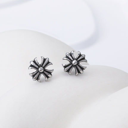 Pendientes Con Diseño Clásico De Flor Marina Aretes Para Hombre De Acero Inoxidable