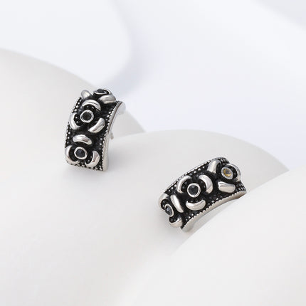 Pendientes Con Diseño Vintage Y Moda Aretes Para Hombre De Acero Inoxidable