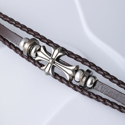 Pulsera De Hilo Con Elemento De Cruz En Acero Inoxidable 316