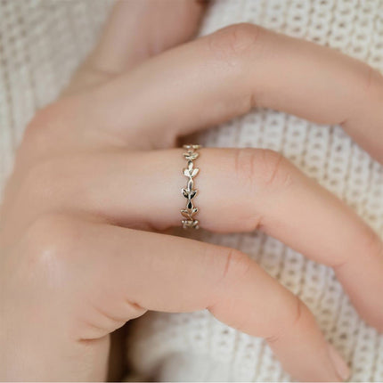 Juego De Anillos Con Diseño Elegante Y Moderno De Aleación Chapado En Oro 14K
