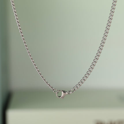 Collar Sencillo De Acero Inoxidable Con Colgante De Marca Larga Versátil De Moda