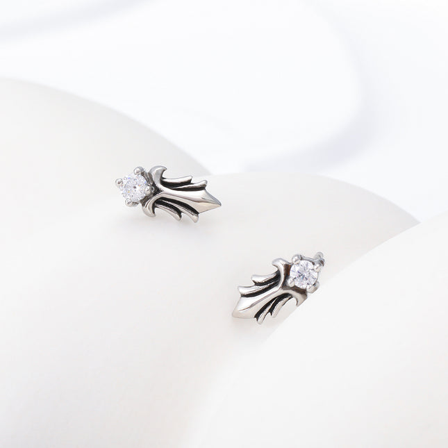 Pendientes Vintage Con Diamantes Zirconia Para Hombre Acero Inoxidable