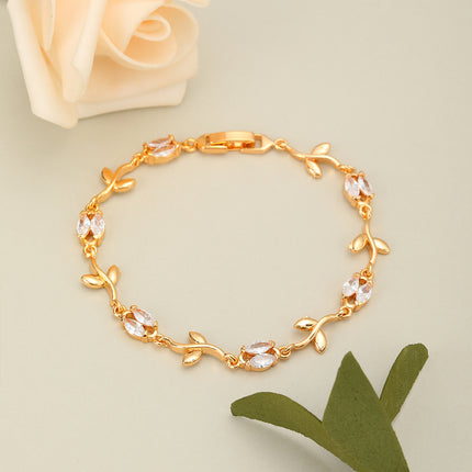 Pulsera De Cadena De Cobre Con Múltiples Flores Y Zirconias Brillantes