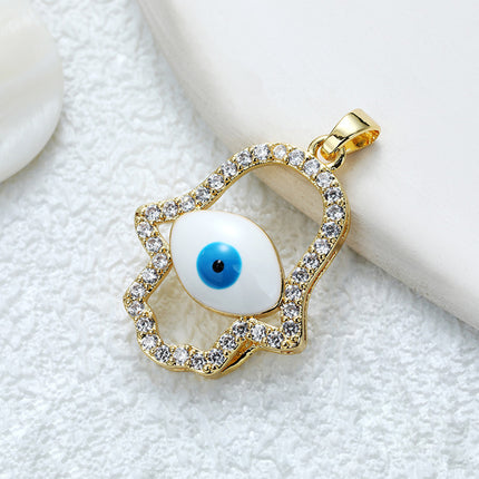 4pcs Set Colgantes De Cobre Chapado En Oro Con Ojo Diablo Para Collar