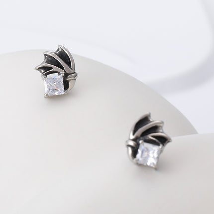 Pendientes De Alas Con Diamantes Zirconia Aretes Para Hombre De Acero Inoxidable