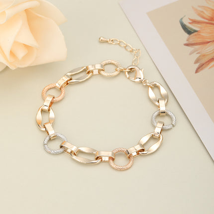 Pulsera De Cadena De Cobre Con Tres Aros Entrelazados En Colores