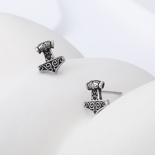 Pendientes Con Diseño Vintage de Símbolo Pirata Aretes Para Hombre De Acero Inoxidable