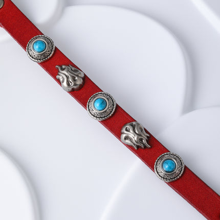 Pulseras De Hilo Vintage Con Elementos De Llama Y Disco En Acero 316