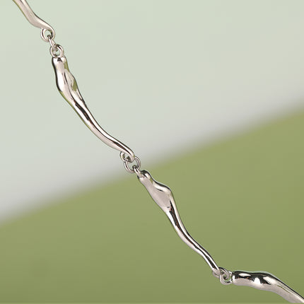 Collar Segmentado Casual De Acero Inoxidable Simple De Moda De Lujo Leve