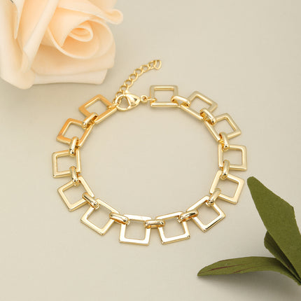 Pulsera De Acero Inoxidable Con Cierre Cuadrado, Diseño Minimalista