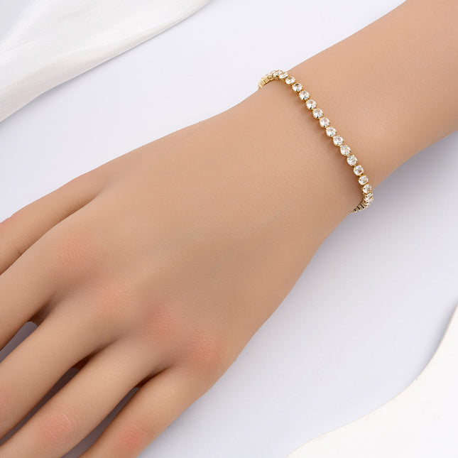 Pulsera De Cadena Con Estilo Punk Y Zirconias, Diseño Moderno