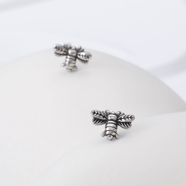 Pendientes Con Diseño De Abeja Vintage Y Moda Aretes Pare Hombre De Acero Inoxidable