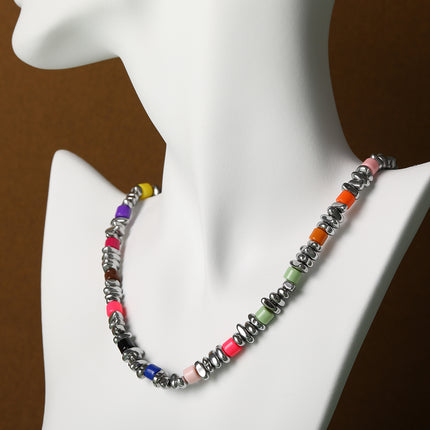 Collar De Estilo Industrial Pesada De Cadena De Cuentas De Lujo Leve De Moda