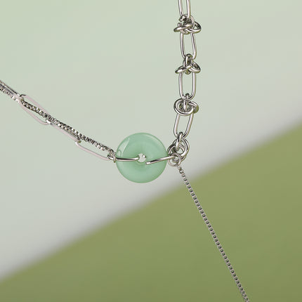 Colla Personalizado Con Colgante De Estilo De INS De Jade De Moda De Acero Inoxidable