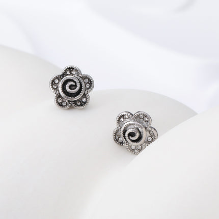 Pendientes Con Diseño De Flor Robusta Y Moderna Aretes Para Hombre De Acero Inoxidable