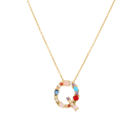 Collar Colorido Con Colgante De Letra De Diamante De Imitación Casual