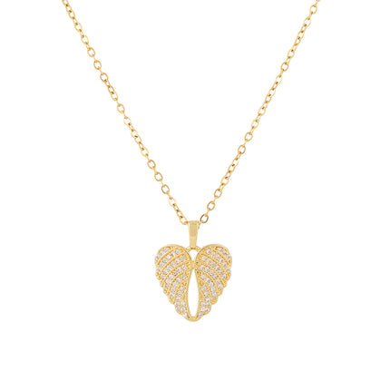Collar Con Colgante De Corazón De Diamantes De Imitación De Dos Pétalos Casual Para Mujer