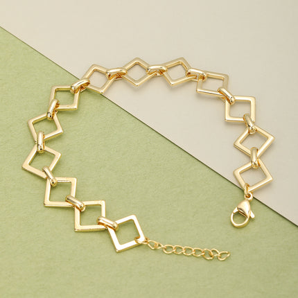 Pulsera De Acero Inoxidable Con Cierre Cuadrado, Diseño Minimalista