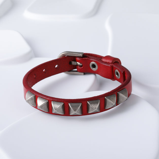 Pulsera De Hilo Con Elementos Tetraedro De Acero Inoxidable 316