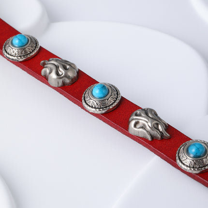 Pulseras De Hilo Vintage Con Elementos De Llama Y Disco En Acero 316