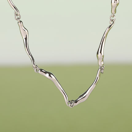 Collar Segmentado Casual De Acero Inoxidable Simple De Moda De Lujo Leve