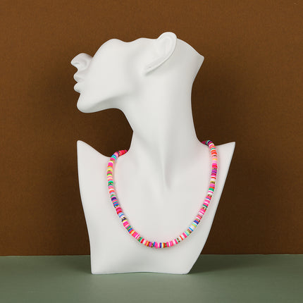 Collar De Cadena De Tendencia Moda Personalizada Con Cuentas Planas De Colores