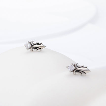 Pendientes Vintage Con Diamantes Zirconia Para Hombre Acero Inoxidable
