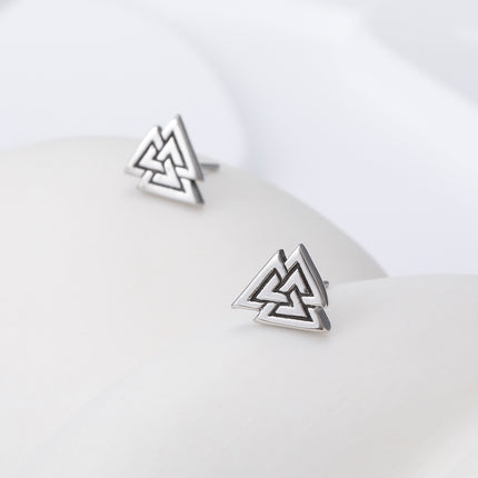 Pendientes Con Diseño De Triángulo Superpuesto Aretes Para Hombre De Acero Inoxidable
