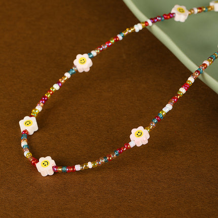 Collar De Cuentas De Colores Con Accesorios Flores De Estilo Bohemio De Moda