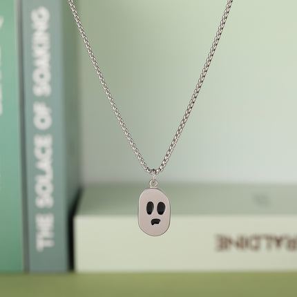 Collar INS De Acero Inoxidable Con Colgante Divertido De Gatella En Forma De Cara De Moda