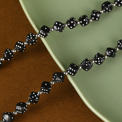 Collar De Dados Acrílicos Negros Tridimensional Simple De Tendencia INS Con Diseño Único