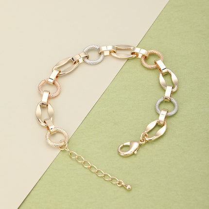 Pulsera De Cadena De Cobre Con Tres Aros Entrelazados En Colores