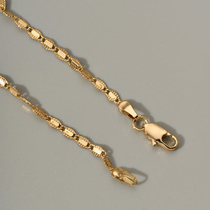 Collar Versátil De Cobre De Cadena Sencilla De Ojos Con Bordes De Doble Cara Casual