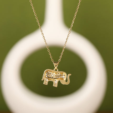 Collar De Único Diseño Con Colgante De Diamante De Imitación De Elefante Casual