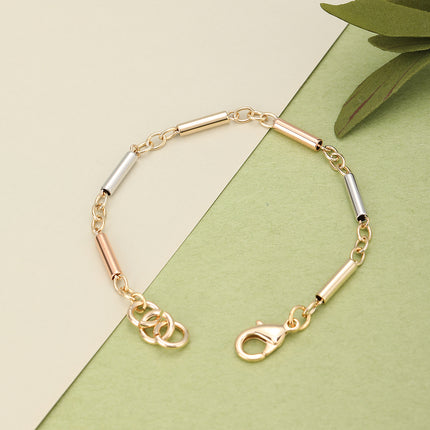 Pulsera De Cadena Con Tubos Tricolores De Cobre, Diseño Moderno