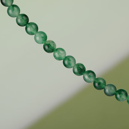 Collar De Cadena De Media Acero Inoxidable Media Bolas De Jade De Moda De Lujo Leve