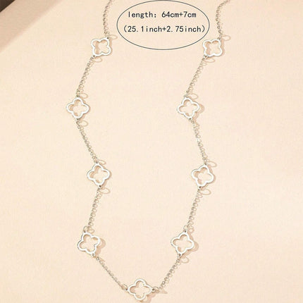 Cadena Larga Para El Cuerpo Casual De Alación De Zinc Clásica Collar Sencillo Para Mujer