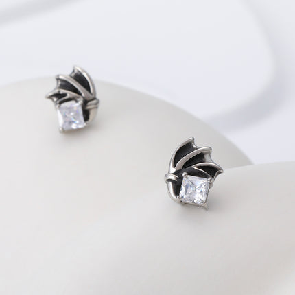 Pendientes De Alas Con Diamantes Zirconia Aretes Para Hombre De Acero Inoxidable